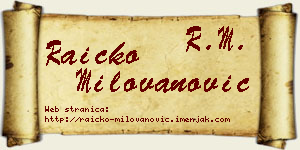 Raičko Milovanović vizit kartica